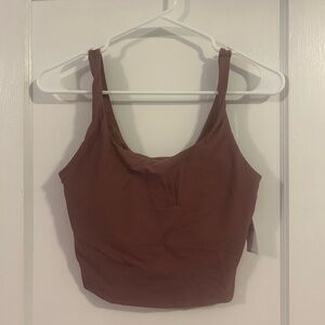 Old Navy Active Ribbed Crop Tank Rust Brown Size M Powersoft